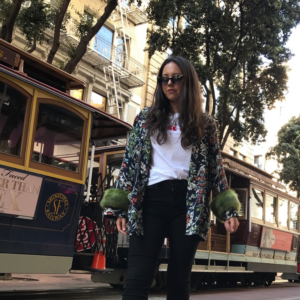 Zara faux fur blazer